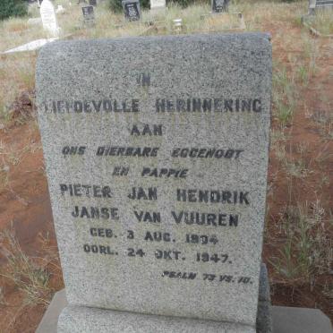 VUUREN Pieter Jan Hendrik, Janse van 1904-1947