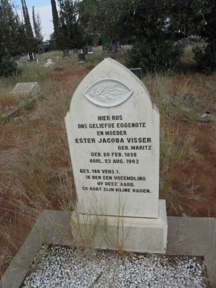 VISSER Ester Jacoba nee MARITZ 1898-1943