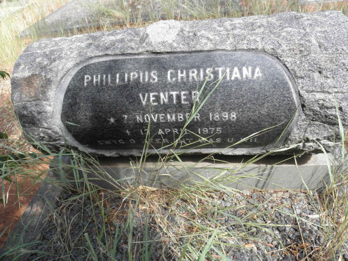 VENTER Phillipus Christiana 1898-1975