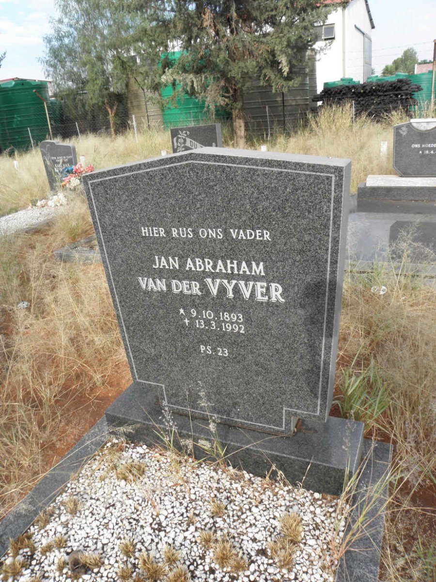 VYVER Jan Abraham, van der 1893-1992