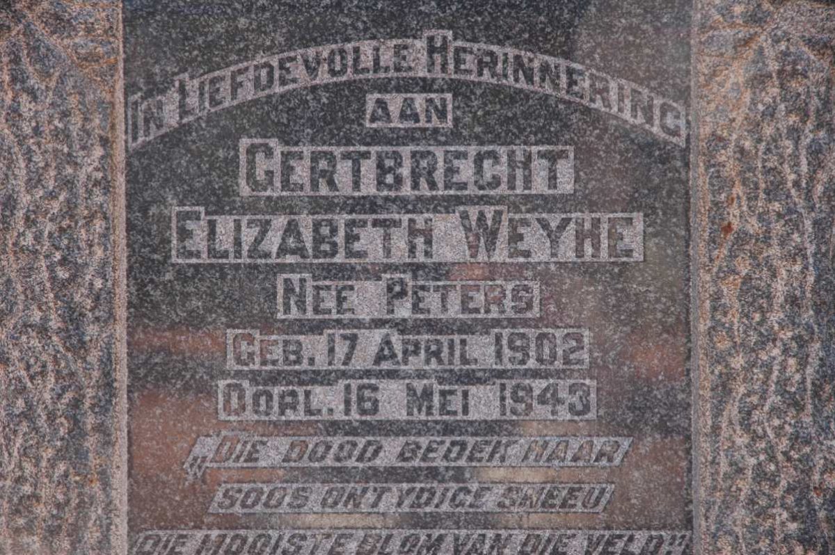 WEYHE Gerbrecht Elizabeth nee PETERS 1902-1943