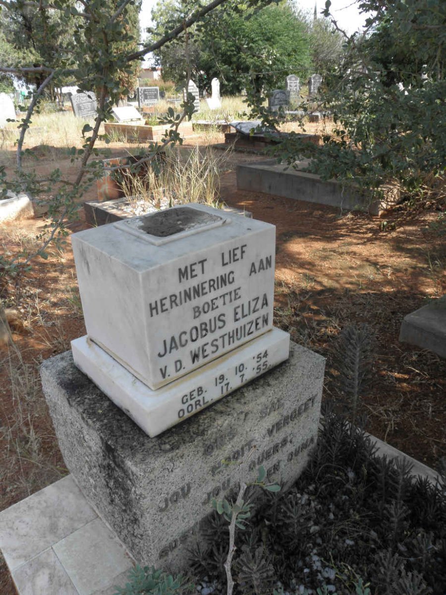 WESTHUIZEN Jacobus Eliza, v.d. 1954-1955