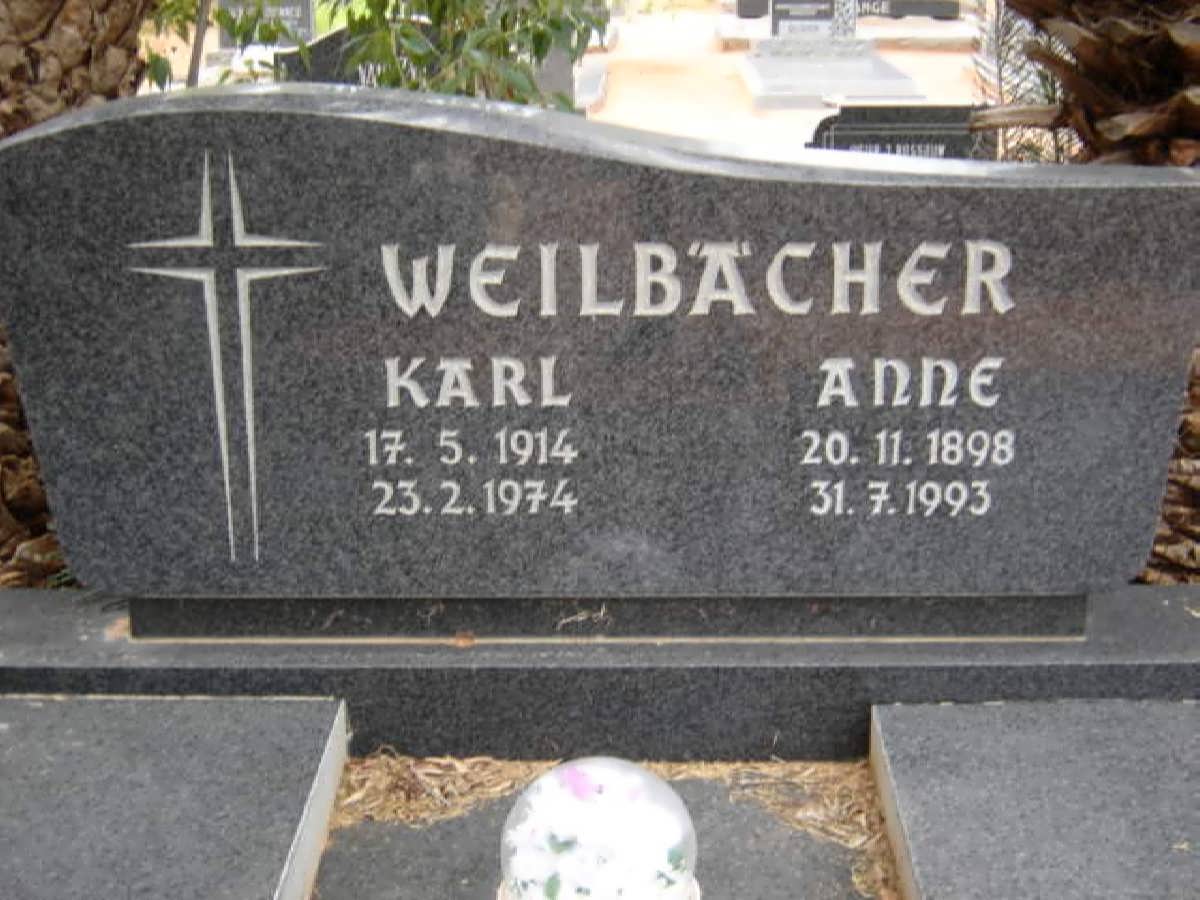 WEILBACHER Karl 1914-1974 &amp; Anne 1898-1993