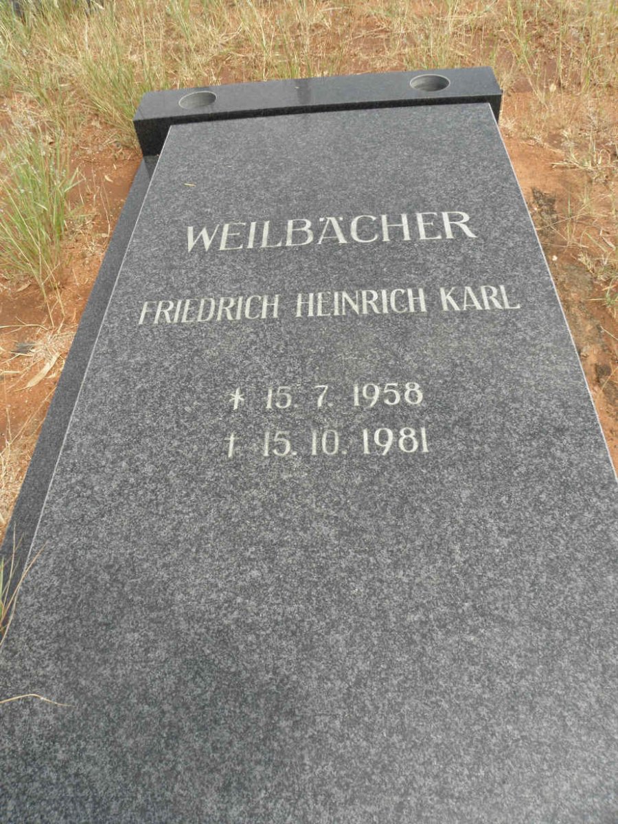WEILBÄCHER Friedrich Heinrich Karl 1958-1981