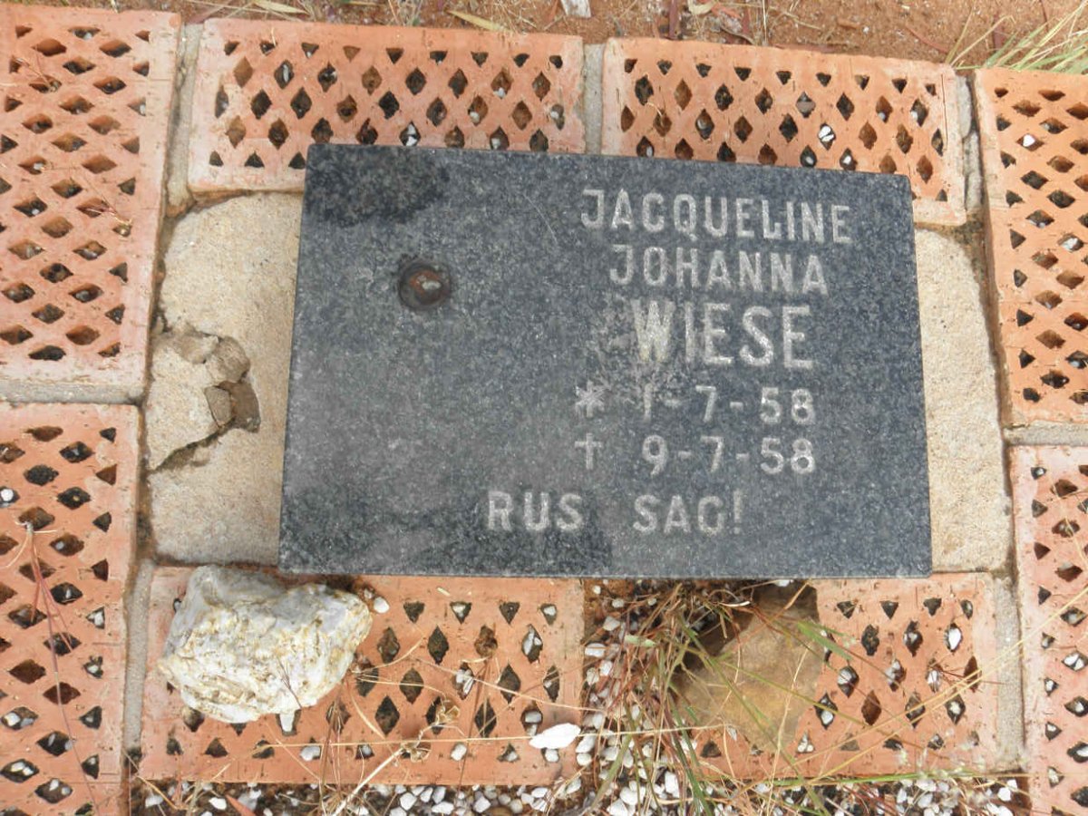WIESE Jacqueline Johanna 1958-1958