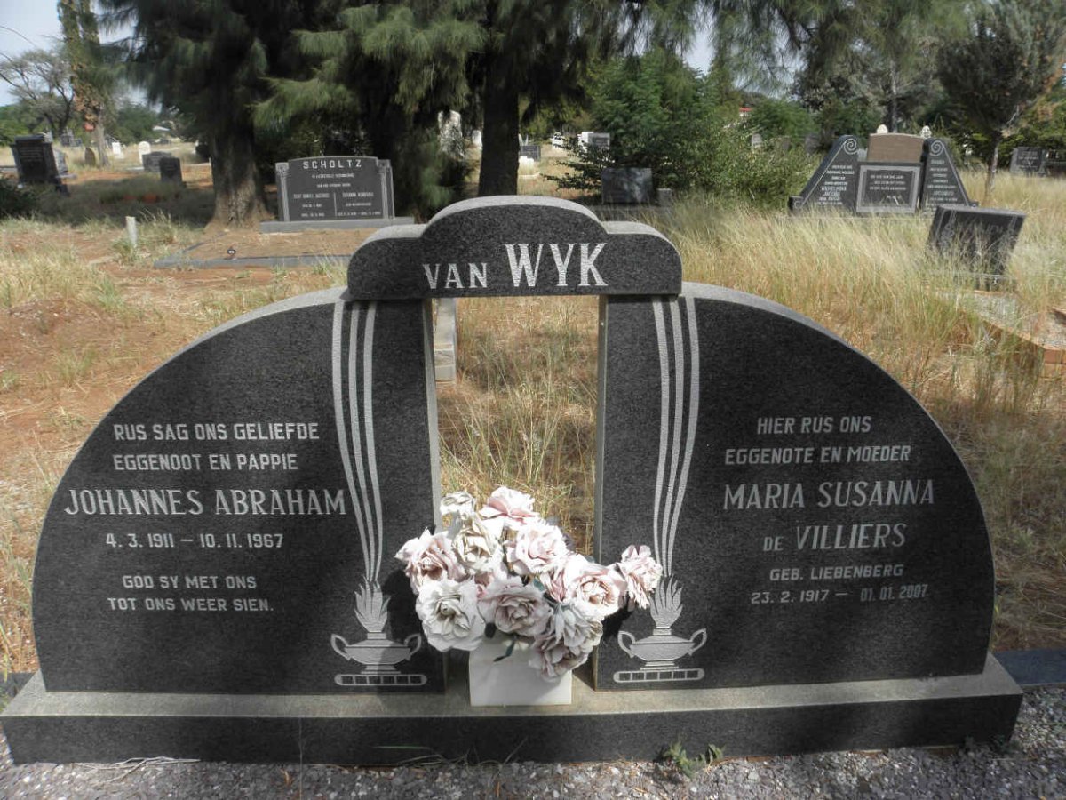 WYK Johannes Abraham, van 1911-1967 &amp; Maria Susanna LIEBENBERG 1917-2007