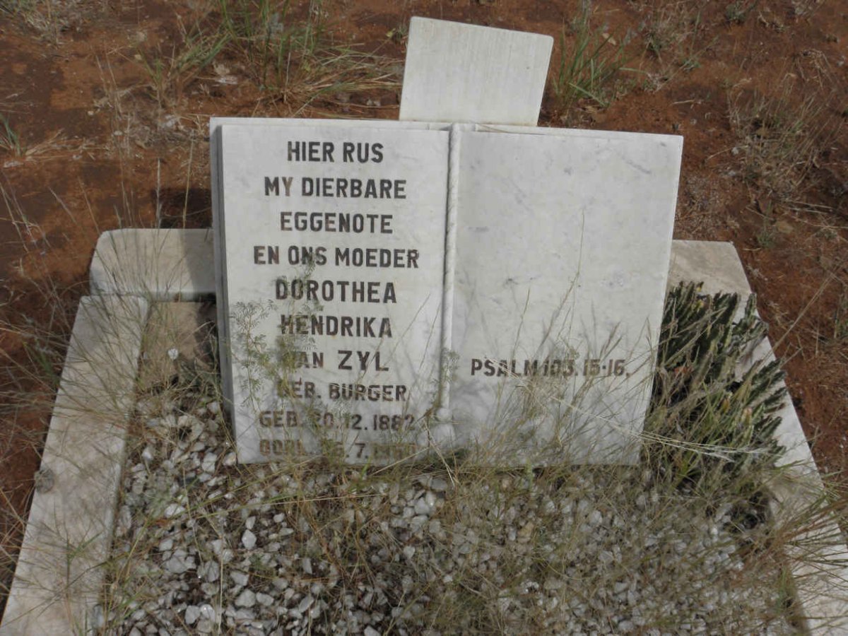 ZYL Dorothea Hendrika, van 1882-1950