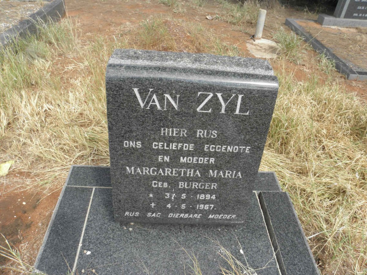 ZYL Margaretha Maria, van nee BURGER 1894-1967