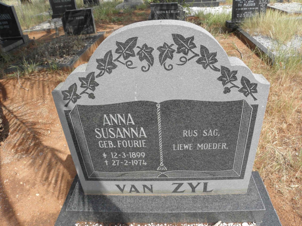 ZYL Anna Susanna, van nee FOURIE 1899-1974