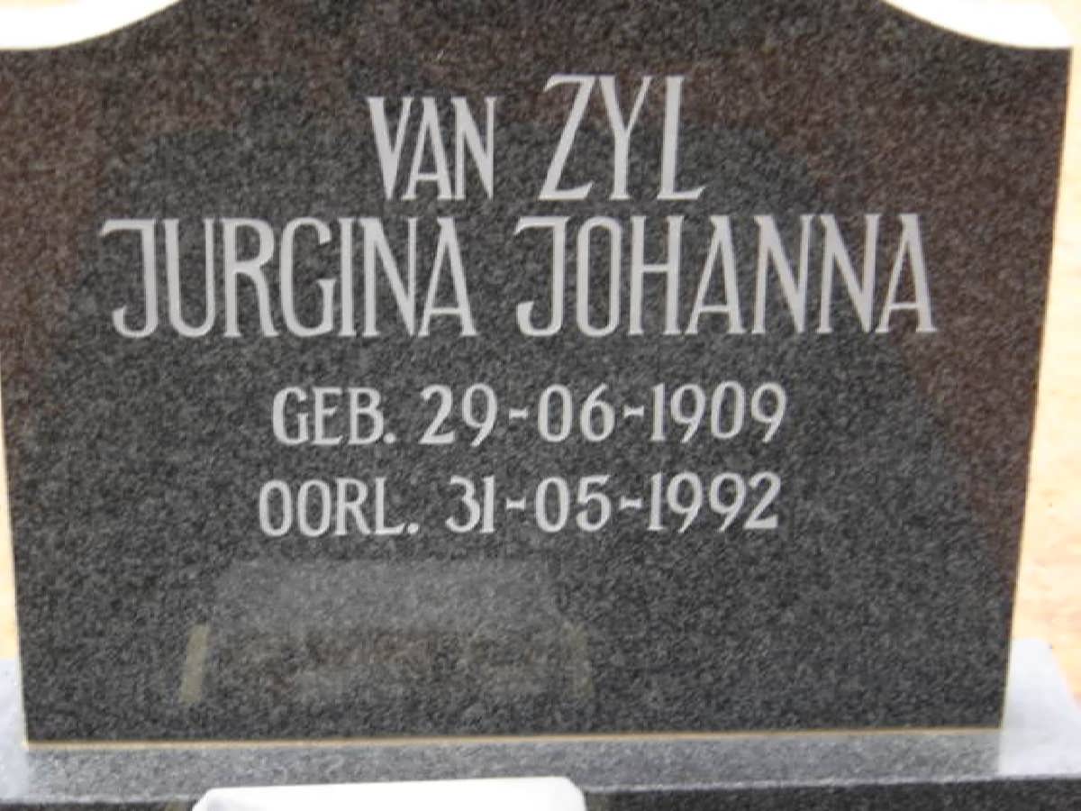 ZYL Jurgina Johanna, van 1909-1992