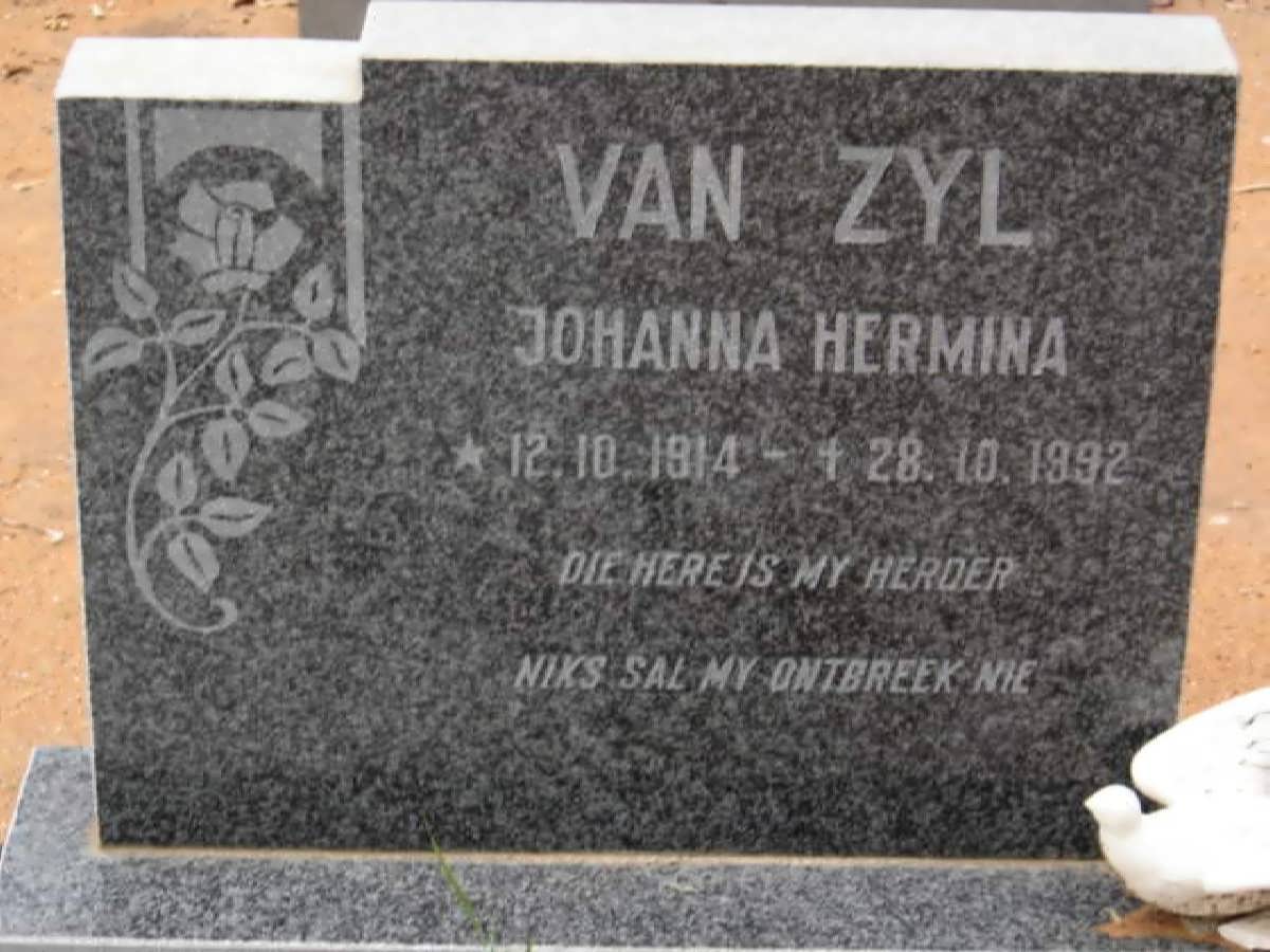 ZYL Johannes Abraham, van 1910-1974 &amp; Johanna Hermina 1914-1992