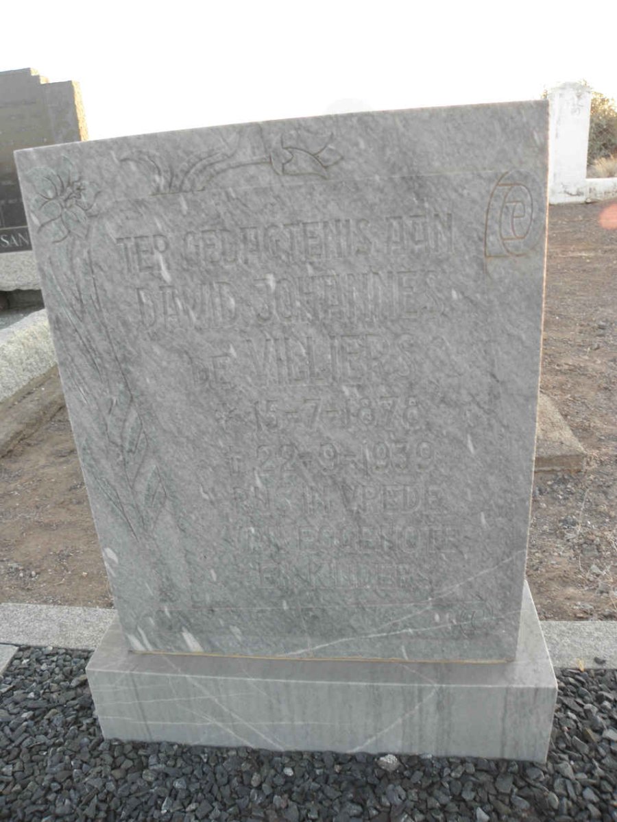 VILLIERS David Johannes, de 1878-1939