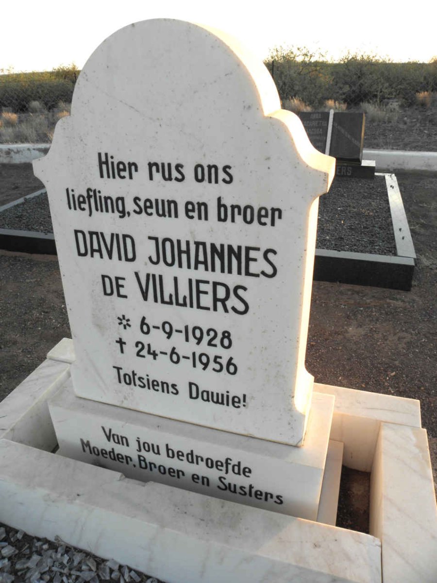 VILLIERS David Johannes, de 1928-1956