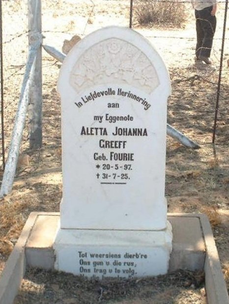 GREEFF Aletta Johanna nee FOURIE 1897-1925