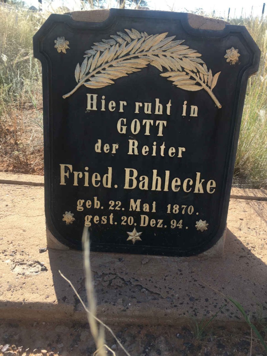 BAHLECKE Fried. 1870-1894