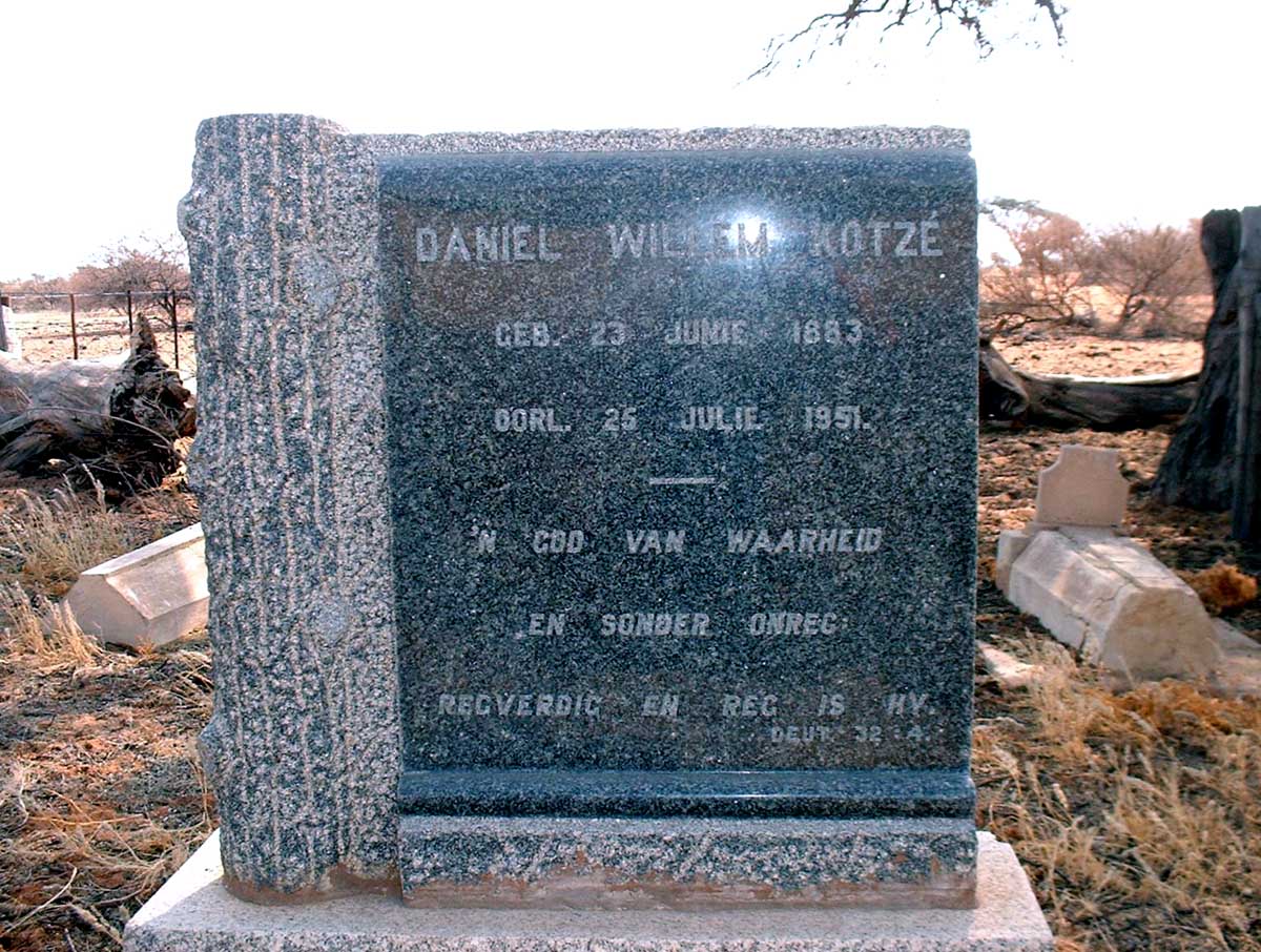 KOTZE Daniel Willem 1883-1951