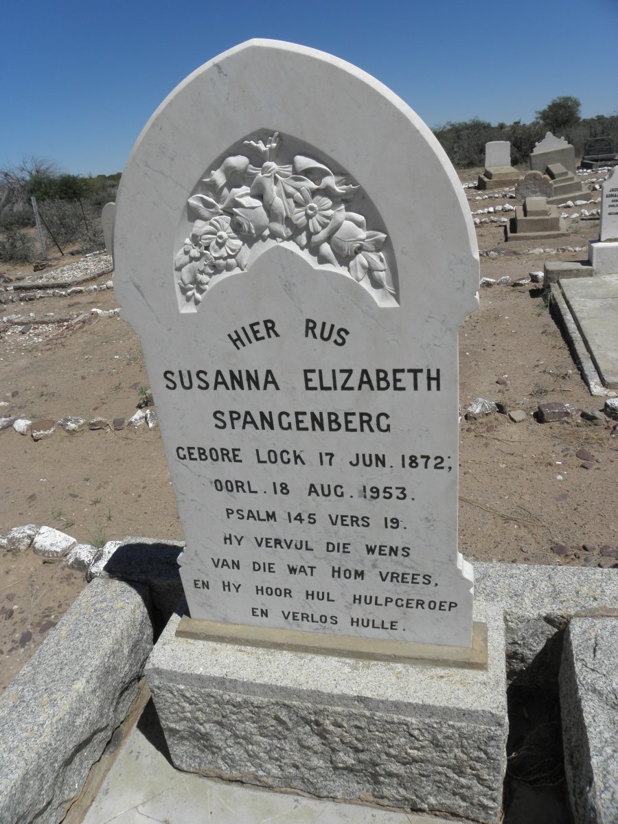 SPANGENBERG Susanna Elizabeth nee LOCK 1872-1953