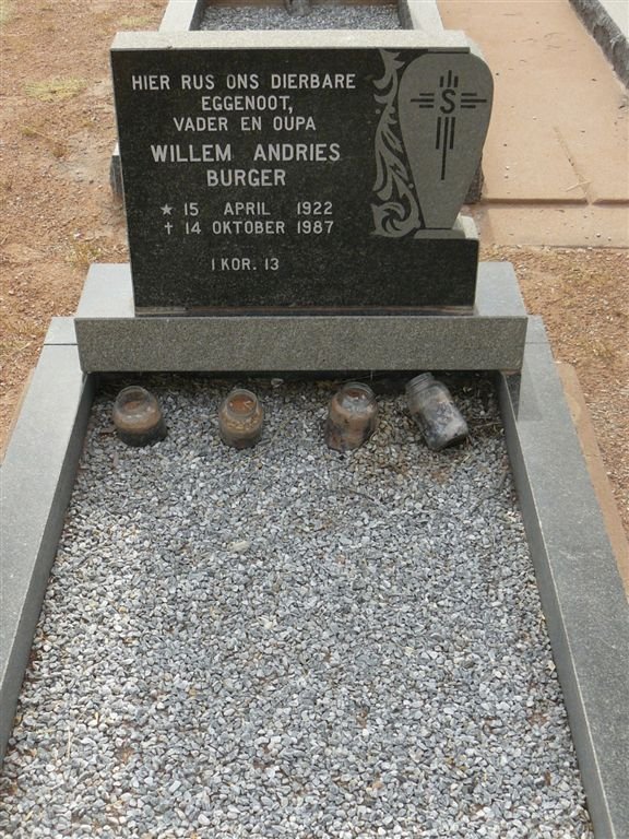 BURGER Willem Andries 1922-1987