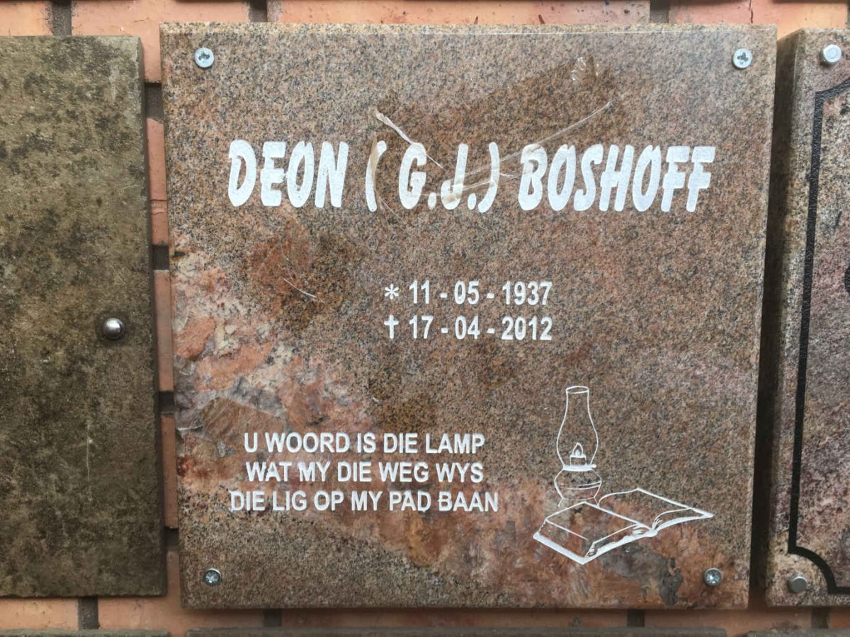 BOSHOFF G.J. 1937-2012