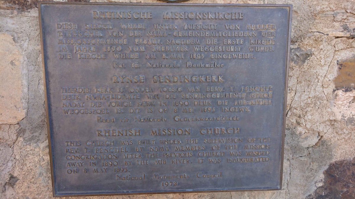 4. Rhenish Mission Church Plaque