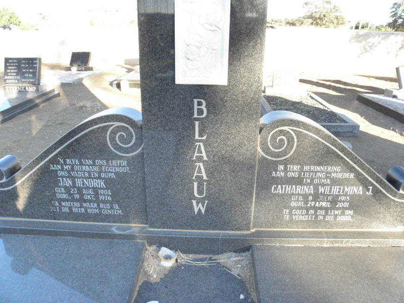 BLAAUW Jan Hendrik 1904-1976 &amp; Catharina Wilhelmina J. 1915-2001