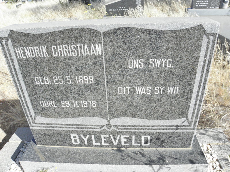 BYLEVELD Hendrik Christiaan 1899-1978