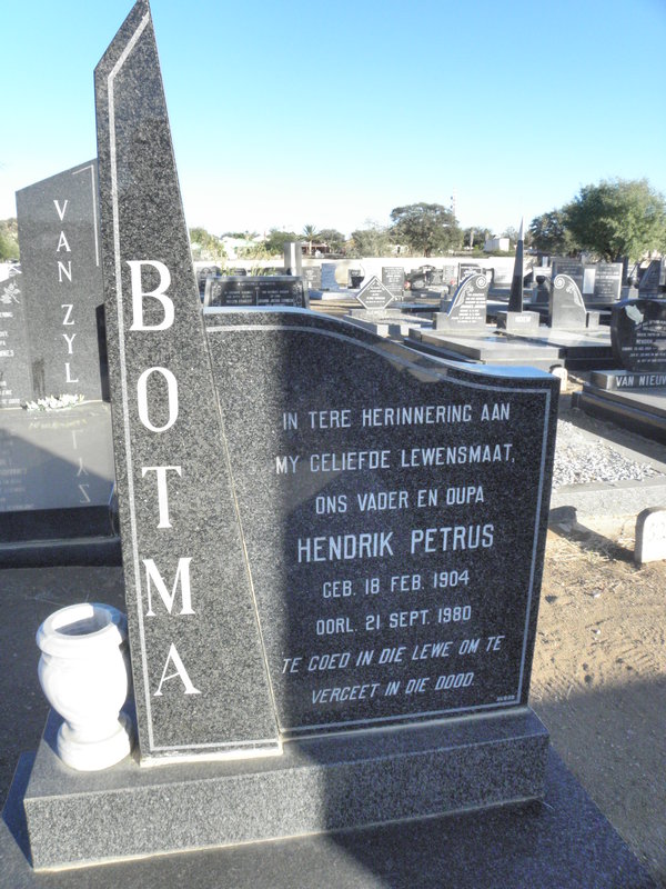 BOTMA Hendrik Petrus 1904-1980