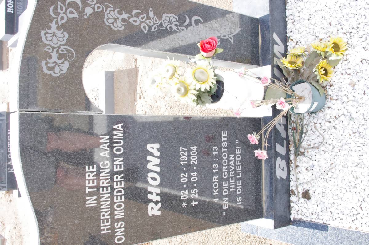 BLAAUW Rhona 1927-2004