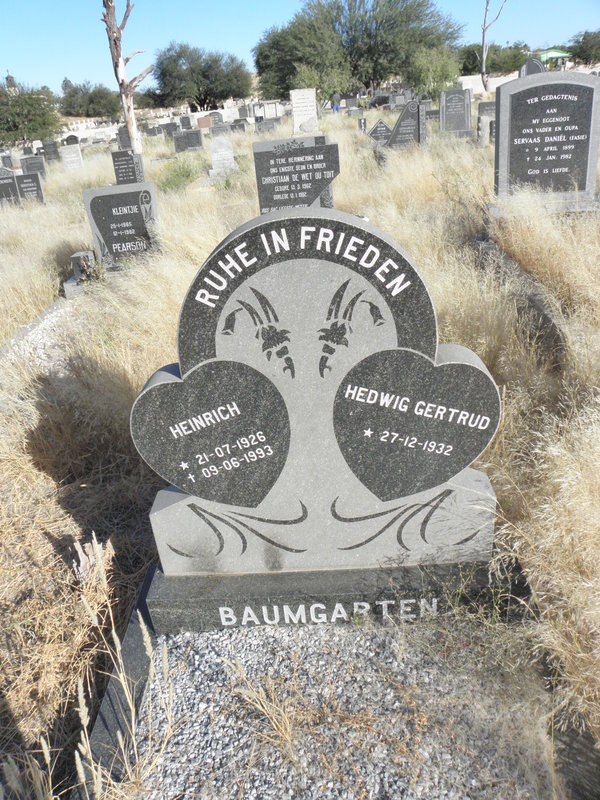 BAUMGARTEN Heinrich 1926-1993 &amp; Hedwig Gertrud 1932-