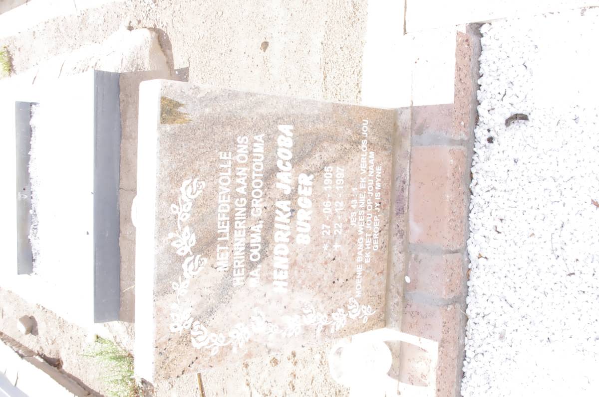 BURGER Hendrika Jacoba 1905-1997