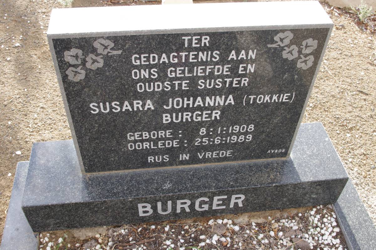 BURGER Susara Johanna 1908-1989
