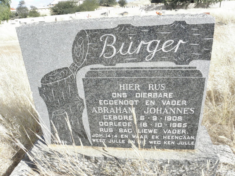 BURGER Abraham Johannes 1908-1965