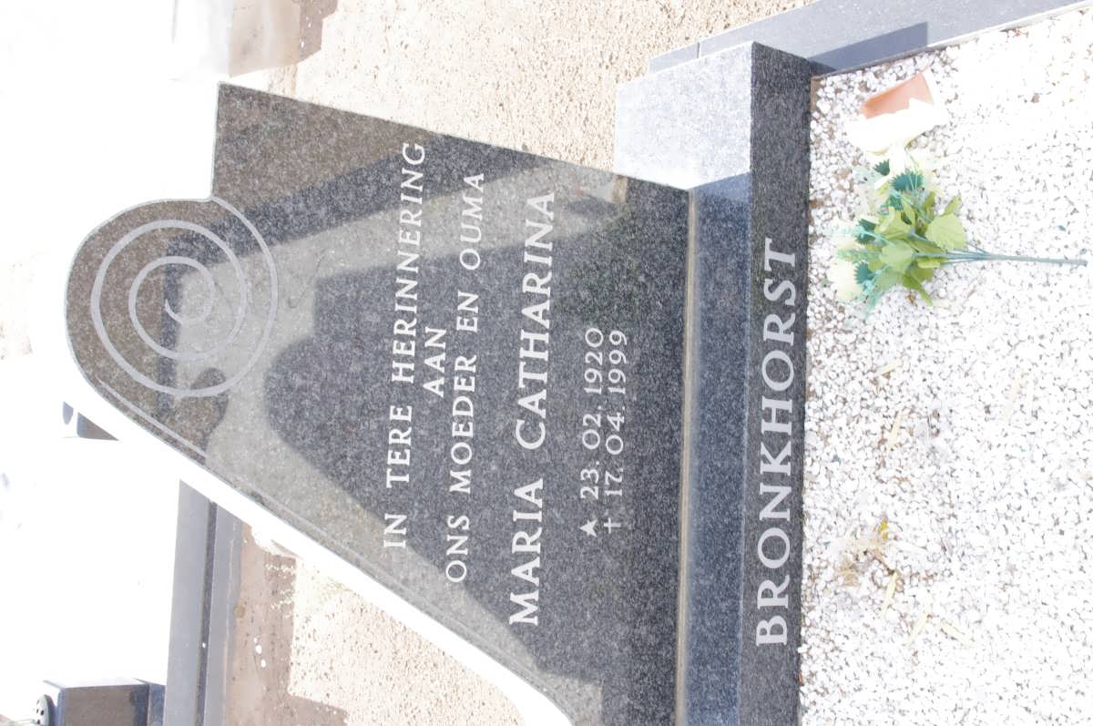 BRONKHORST Maria Catharina 1920-1999