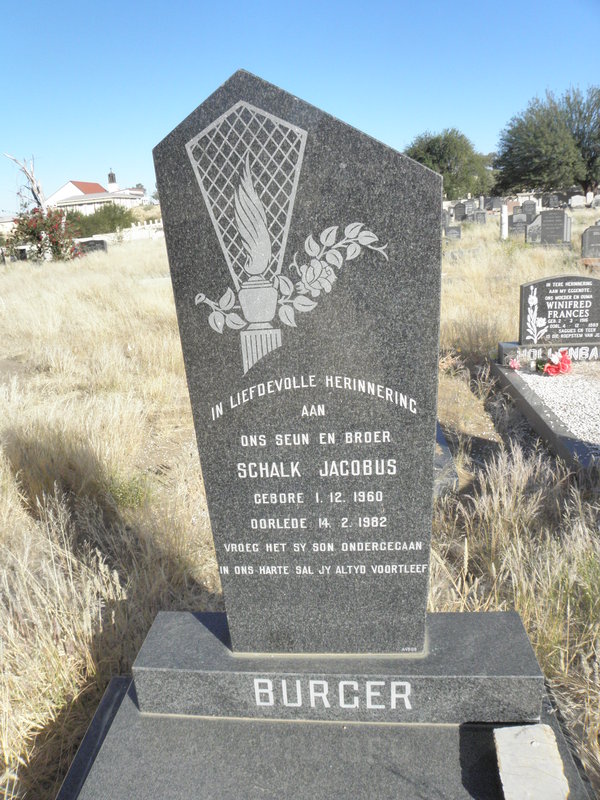 BURGER Schalk Jacobus 1960-1982