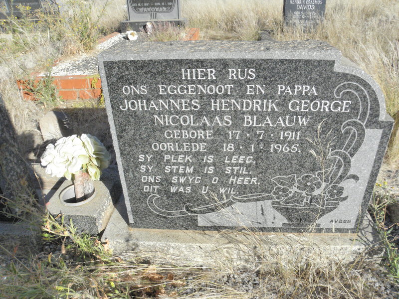 BLAAUW Johannes Hendrik George Nicolaas 1911-1965