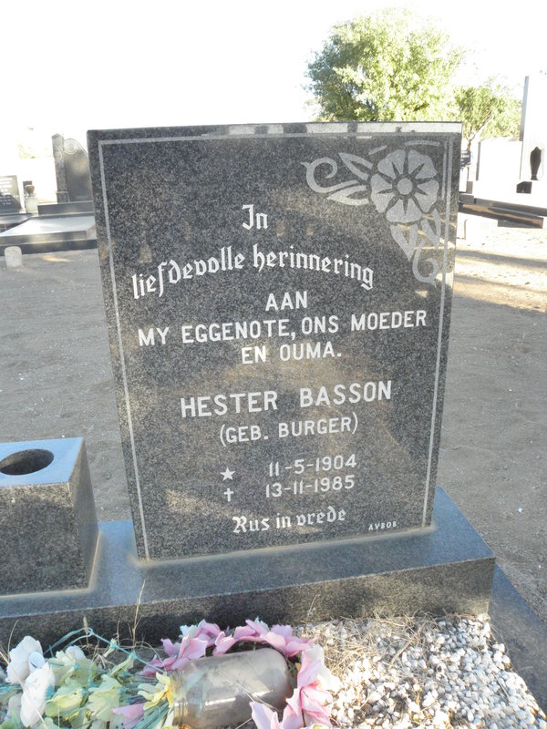 BASSON Hester nee BURGER 1904-1985