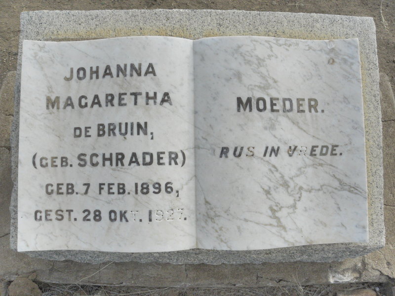 BRUIN Johanna Magaretha, de nee SCHRADER 1896-1927
