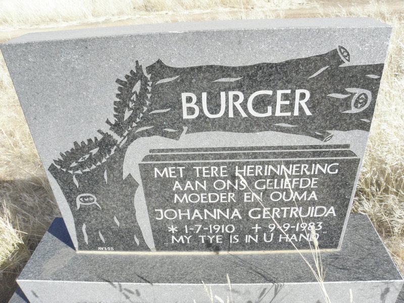 BURGER Johanna Gertruida 1910-1983