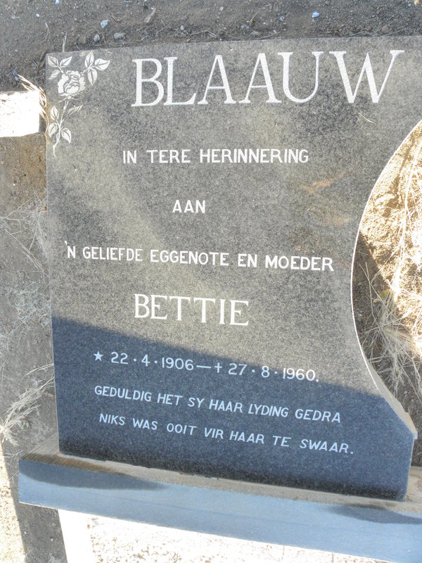 BLAAUW Bettie 1906-1960