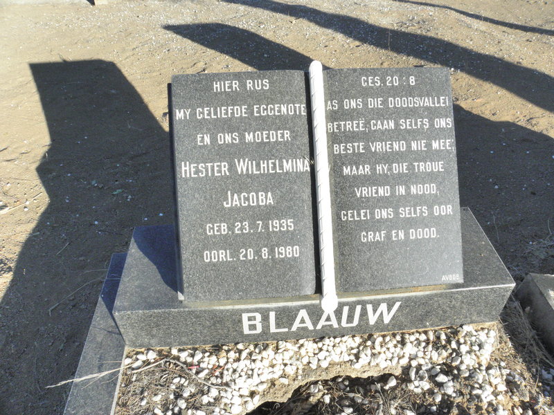 BLAAUW Hester Wilhelmina Jacoba 1935-1980