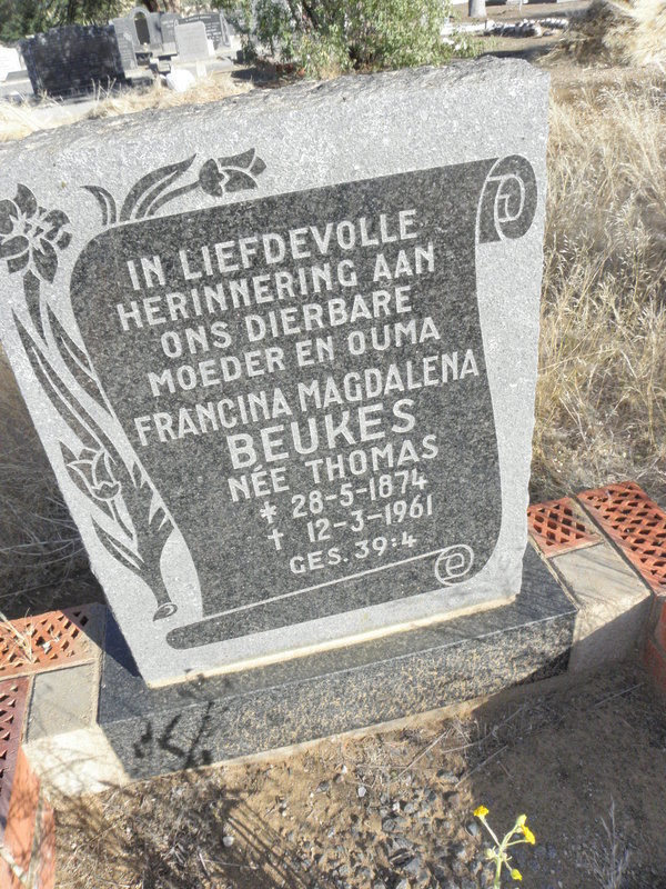 BEUKES Francina Magdalena nee THOMAS 1874-1961