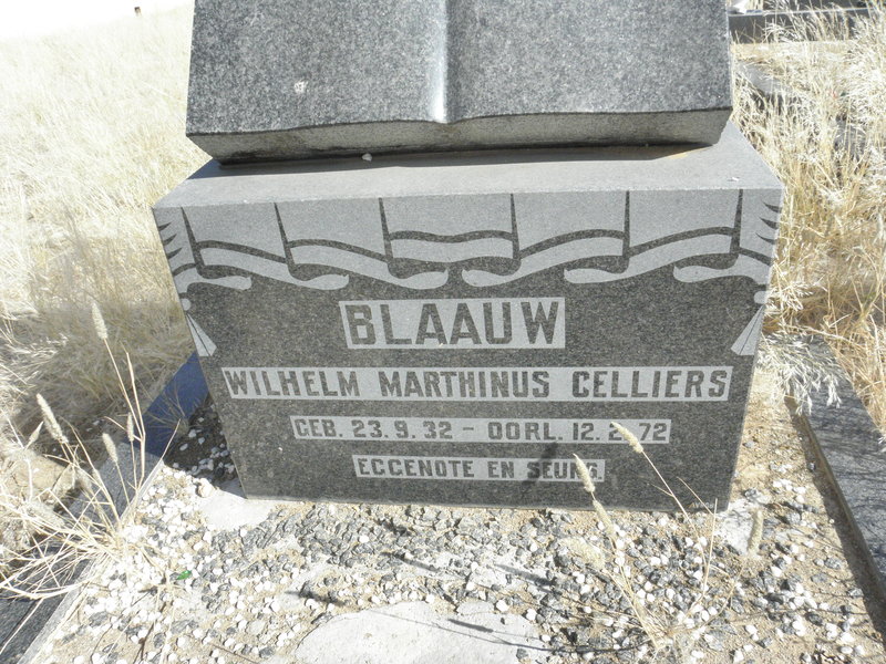 BLAAUW Wilhelm Marthinus Cilliers 1932-1972