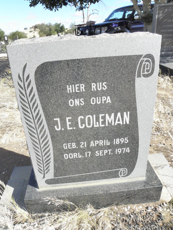 COLEMAN J.E. 1895-1974