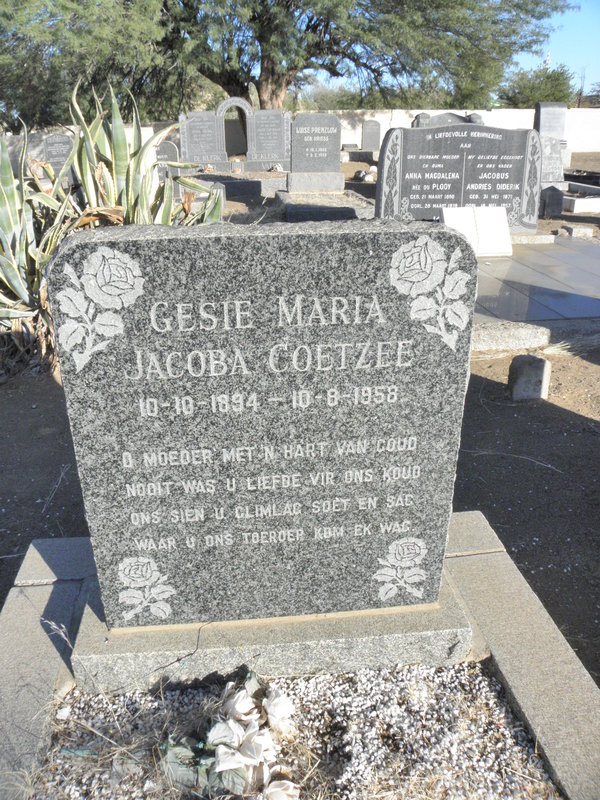 COETZEE Gesie Maria Jacoba 1894-1958