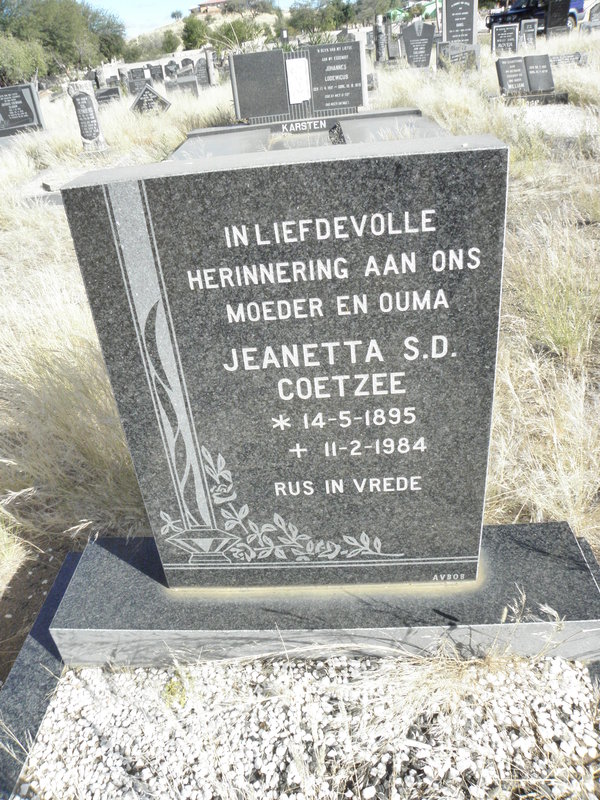 COETZEE Jeanetta S.D. 1895-1984