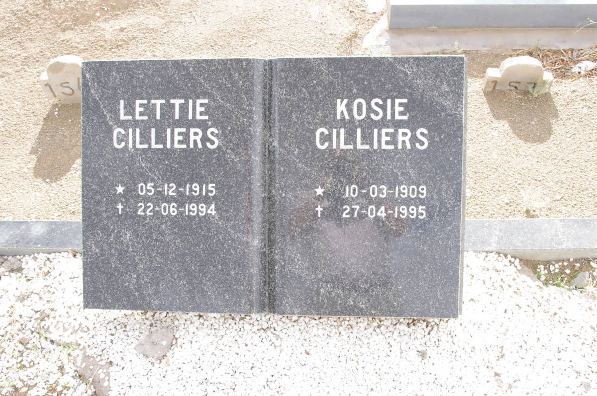 CILLIERS Kosie 1909-1995 &amp; Lettie 1915-1994