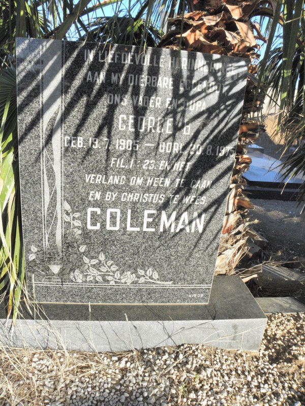 COLEMAN George B. 1905-1975