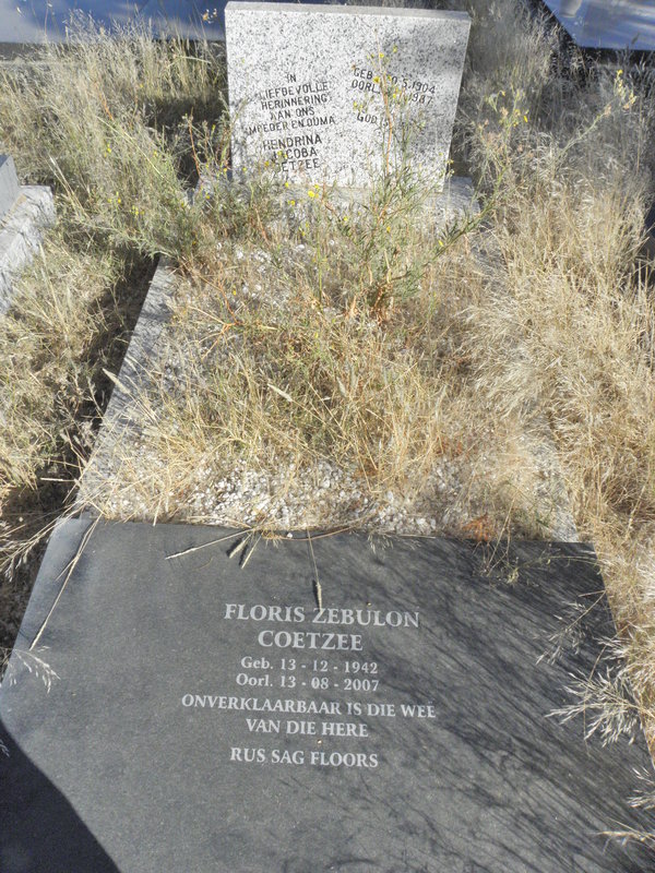 COETZEE Floris Zebulon 1942-2007 &amp; Hendrina Jacoba 1904-1987