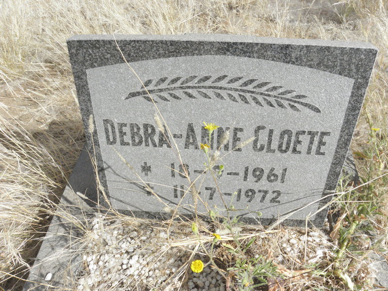 CLOETE Debra-Anne 1961-1972