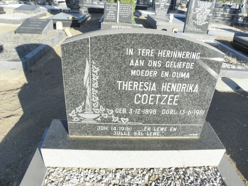 COETZEE Theresia Hendrika 1898-1981